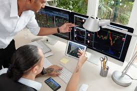 Modern trading office in 